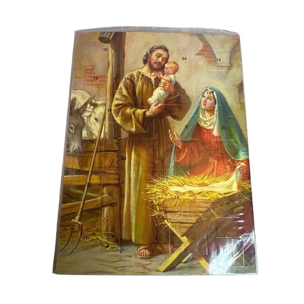 2 Vintage Christmas Nativity‎ Scene Advent Calendar 2000 Autom Doors Baby Jesus